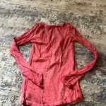 Free People  Pink Shell Stitch Lace Henley T-Shirt Size XS Photo 4