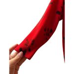 Vintage 80s Hong Kong cherry red black floral blossom button up cardigan sweater Size undefined Photo 4