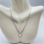 Lucky Brand Star Beaded Pendant Necklace in Silver-Tone NWT MSRP $35 Photo 2