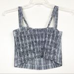 Hollister  Gray Plaid Cropped Tank Top Sz S Photo 1
