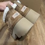 UGG  chestnut suede wool platform heeled ankle boots booties shoes new  Photo 2