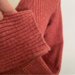 Madewell  Sweater Cardigan Top Scoopneck Cropped Buttons Front Textured Rust Pink Photo 5
