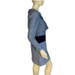 NAVY BLUE WOOL & SILK BLEND W/VELVET TWEED DRESS & BOLERO SUIT SET (36/4) Photo 2