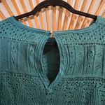 Free People Once Upon A Time Teal Lace Knit Bell Sleeve Top Fairy Boho Photo 13