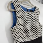 Tahari Arthur S Levine Polka Dot Dress Sz 10 Office Timeless Retro Sheath Career Black Photo 2