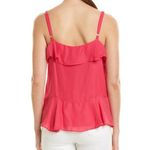 Parker  | Rose Pink Ruffle Silk Blouse Tank Photo 1