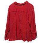 Calvin Klein Women Button Up Top 2X Coral Cotton Gauze Relaxed Cruisewear Resort Photo 1