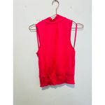 Anthropologie ANTHROPOLOGY Hot Pink Tie Neck Bow Sleeveless Tank Top Blouse Size Extra Small Photo 2