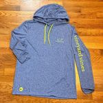 Vineyard Vines  Performance Women XS Heathered Blue Neon Yellow Hooded Sweatshirt Photo 0