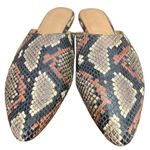 Madewell  Remi Slides Snakeskin Print Pointed Toe Mules Flat Loafers Shoes Size 9 Photo 2