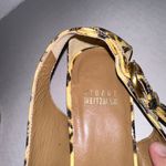 Stuart Wietzman Leather Animal Print Peep‎ Toe Slip On Flats Shoes Womens 7.5 M Yellow Photo 5