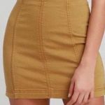 Free People Yellow Gold Denim Mini Skirt Size 0 Photo 0