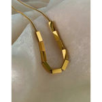 Boutique Trendy‎ Beaded Snake Chain Necklace | Yellow Gold Filled Photo 7