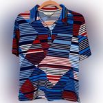 Allison Daley  Blouse Shirt Petite PS/P Red White Blue 4th of July Pool Party Photo 0
