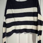 American Eagle Outfitters Navy Blue And White Sweater Photo 1
