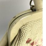 Vintage 50's Needlepoint Floral Purse Handbag Pockets Coin Purse Beige Photo 2
