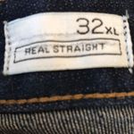 Gap 1969 real straight dark wash jeans, size 32, tall (extra long length) Photo 12