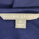 Valerie Stevens Navy Top with Crochet Lace Accents Size XL Navy Blouse Photo 7