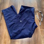 FIGS Navy Blue Scrub Pants with Gray Drawstring Photo 1