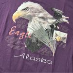 Vintage Alaska Bald Eagle Graphic Print Tee purple XL USA Cotton single stitch Photo 1