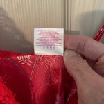 Enchanting red paisley lace trim gown slip dress. Photo 5