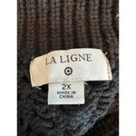 La Ligne x Target  Collaboration Cable Knit Black & White Striped Quarter Zip 2X Photo 2