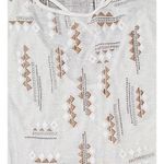 Miss Me Miss Me Embroidered Cap Sleeve Tie Back Cream Blouse Bohemian Hippie 70s LARGE Photo 2