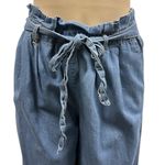 Cato Est 1946 Wide Leg Paperbag Pull On 2 Pocket Jeans Tie Belt Womens Medium Photo 5