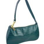 JW Pei  Eva Women's Dark Green Croc Vegan Leather Zip Shoulder Bag Handbag OS Photo 1