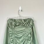 Majorelle Farren Ruched Mini Dress Sage Green Satin Size Medium Revolve Party Photo 4