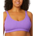 Salt + Cove Trendy Plus Size Popcorn Ribbed Bralette Bikini Top Purple 0X Photo 0