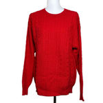 Norm Thompson Vintage 100% 2 Ply Cashmere Red Cable Knit Sweater Women’s Medium Photo 3