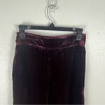 Madewell  Hutson High Rise Burgundy Velvet Wide Leg Cropped Pull On Pants Size 26 Photo 6