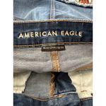 American Eagle Hi Rise Mini Denim Skirt Distressed Frayed Hem Blue Size 2 Photo 2