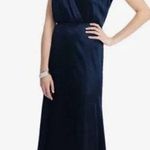 NWT Dessy Collection Charmeuse Cap Sleeve Gown Dress in Midnight Blue Size 8 Photo 0