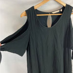 Soft Surroundings  Black Destin Shift Dress Cold Shoulder dress size PS Photo 2