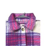 SO  Cropped Plaid Jacket XL Pink Purple Oversized Cabin core Ski Resort Cozy Cute Photo 9