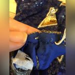 Vintage night vogue cocktail blouse silk size medium Blue Photo 10