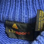 Liz Sport Vintage  womens size small Floral Knit pullover Sweater blue stitching Photo 8
