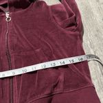Ambiance Y2K 2000s Cropped Velvet Burgundy Hoodie maroon small zip up Photo 6