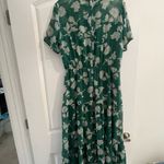 Lulus Floral Dressed Up Dark Green Floral Print Midi Dress Photo 2