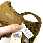Aerie NEW Tan Leopard Print Ribbed Wide Straps Scoop Beach Bikini Top S Photo 3