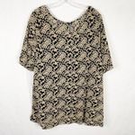 Catherines  Plus Size 1X Top 18W‎ 20W Lace Textured Beige Black Lined Keyhole 728 Photo 1