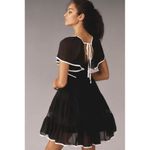 Anthropologie NEW  Maeve Flutter-Sleeve Bow Babydoll Mini Dress Photo 1