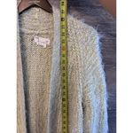 Anthropologie Sweater Sz M LARKIN SHIMMER CARDIGAN Yellow Gold Open SOFT Photo 3