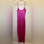 SKIMS NWOT Woven Jacquard Lace Long Slip Dress in Hot Pink SizeS Photo 7
