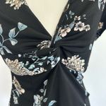 Candie's  Black Wrap Blouse with V-Neck and Short Sleeves Photo 2