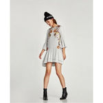 ZARA Trafaluc Collection Floral Printed Mini Dress With Frills NWT Photo 1