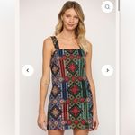 Bandit & the Babe Bermuda Patchwork Mini Dress Small Multicolor Boho Festival Black Photo 10