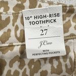 J. Crew Size 27 Jeans 10" High Rise Toothpick Animal Print Safari Leopard NEW Photo 4